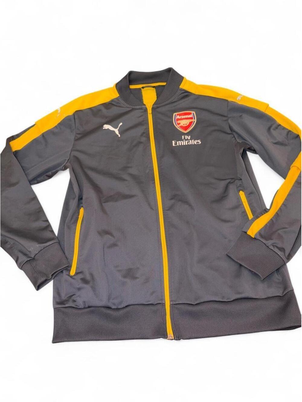 Puma Arsenal FC 2016/17 Stadium Track Jacket Gray/Yellow - Men's Size Large